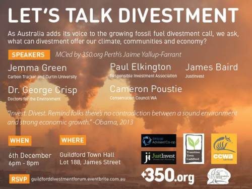 Divestment forum poster